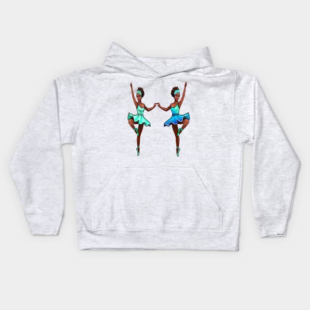 The top 10 Dance gifts 2024 - Ballet dancer dancing Brown skin black African American ballerina Kids Hoodie by Artonmytee